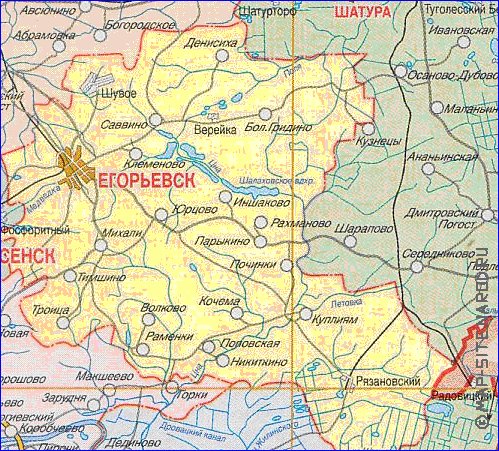 Administratives carte de Oblast de Moscou