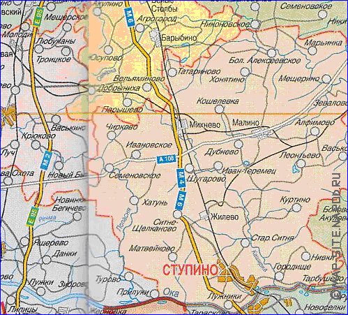 Administratives carte de Oblast de Moscou