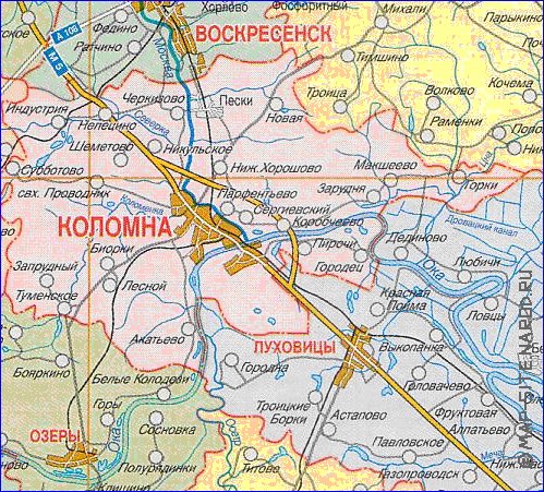 Administratives carte de Oblast de Moscou