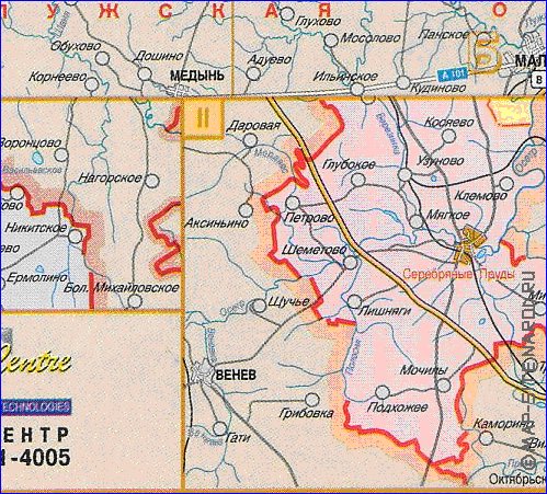 Administratives carte de Oblast de Moscou