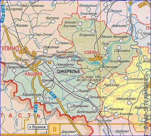 Administratives carte de Oblast de Moscou