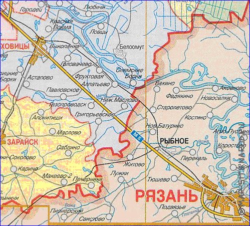 Administratives carte de Oblast de Moscou