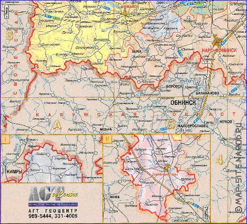 Administratives carte de Oblast de Moscou