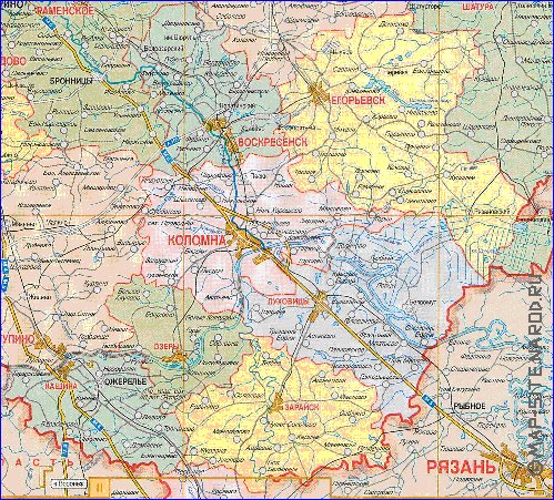 Administratives carte de Oblast de Moscou