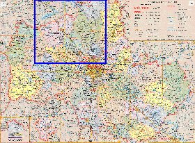 Administratives carte de Oblast de Moscou