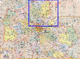 Administratives carte de Oblast de Moscou