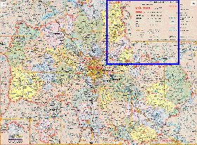 Administratives carte de Oblast de Moscou