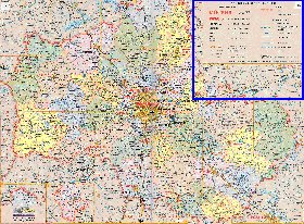 Administratives carte de Oblast de Moscou