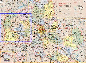 Administratives carte de Oblast de Moscou