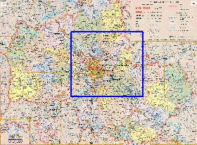 Administratives carte de Oblast de Moscou