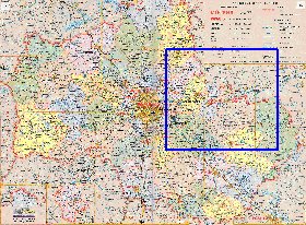 Administratives carte de Oblast de Moscou