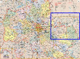 Administratives carte de Oblast de Moscou