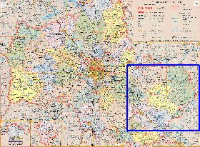 Administratives carte de Oblast de Moscou