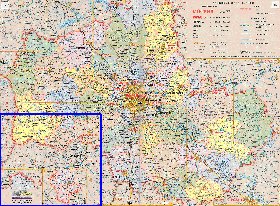 Administratives carte de Oblast de Moscou