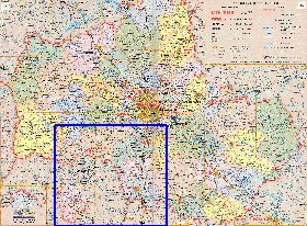 Administratives carte de Oblast de Moscou