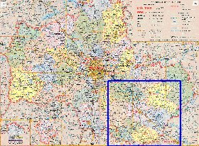 Administratives carte de Oblast de Moscou