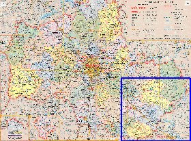 Administratives carte de Oblast de Moscou