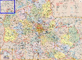 Administratives carte de Oblast de Moscou