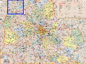 Administratives carte de Oblast de Moscou