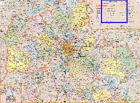 Administratives carte de Oblast de Moscou