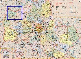 Administratives carte de Oblast de Moscou