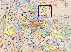 Administratives carte de Oblast de Moscou