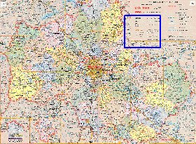 Administratives carte de Oblast de Moscou