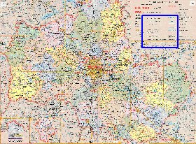 Administratives carte de Oblast de Moscou