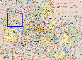 Administratives carte de Oblast de Moscou