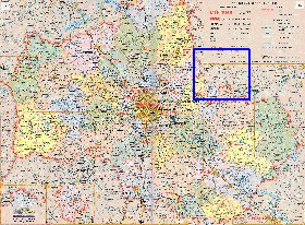 Administratives carte de Oblast de Moscou