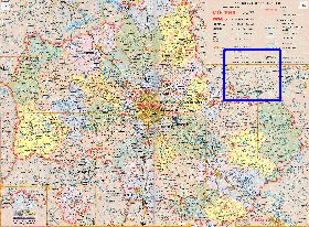 Administratives carte de Oblast de Moscou