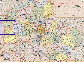 Administratives carte de Oblast de Moscou