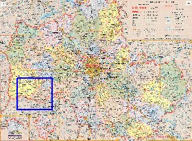 Administratives carte de Oblast de Moscou