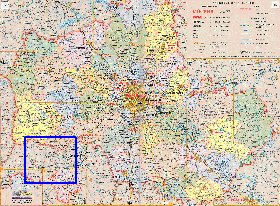 Administratives carte de Oblast de Moscou