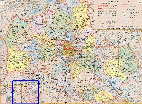 Administratives carte de Oblast de Moscou