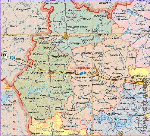 Administratives carte de Oblast de Moscou