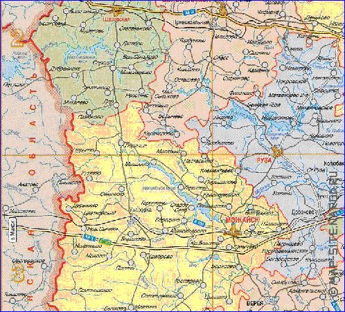 Administratives carte de Oblast de Moscou