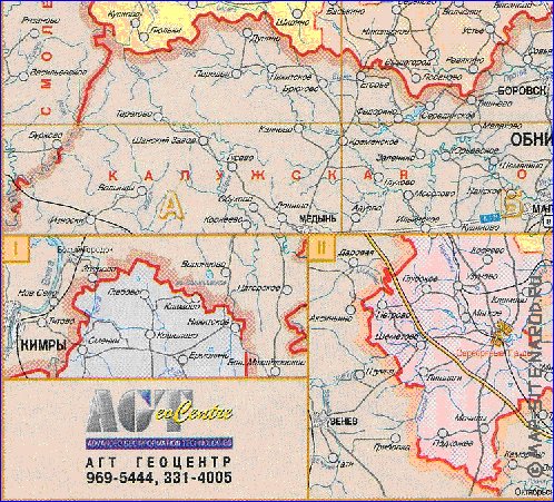 Administratives carte de Oblast de Moscou