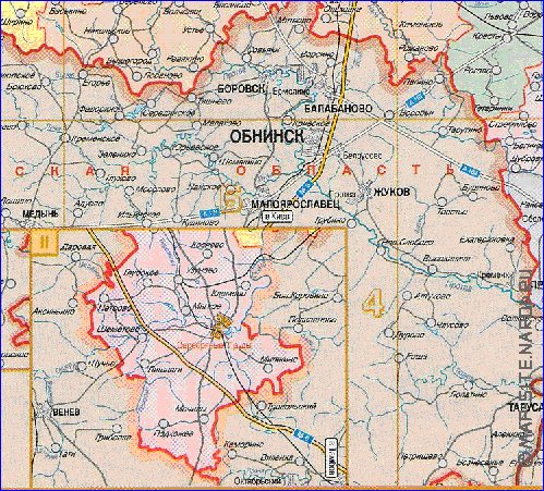 Administratives carte de Oblast de Moscou