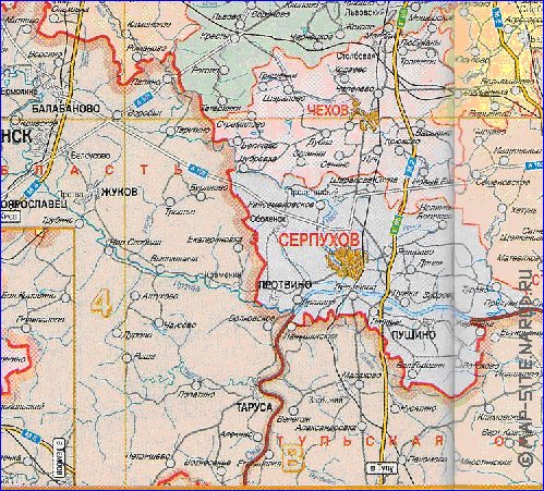 Administratives carte de Oblast de Moscou