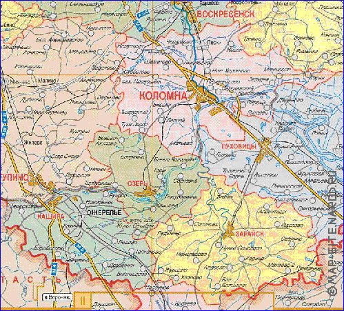 Administratives carte de Oblast de Moscou