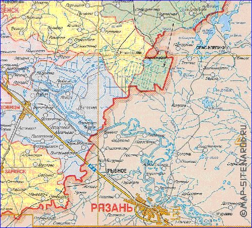 Administratives carte de Oblast de Moscou