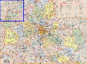 Administratives carte de Oblast de Moscou