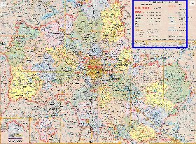 Administratives carte de Oblast de Moscou