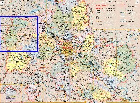 Administratives carte de Oblast de Moscou