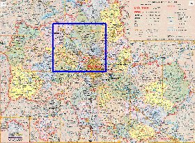 Administratives carte de Oblast de Moscou