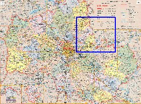 Administratives carte de Oblast de Moscou