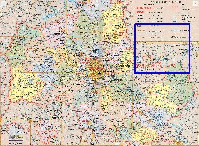 Administratives carte de Oblast de Moscou