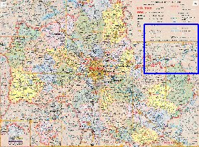 Administratives carte de Oblast de Moscou