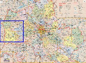 Administratives carte de Oblast de Moscou